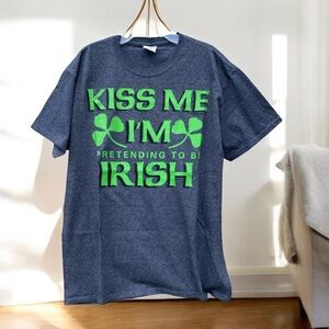 Saint patrick's Gray Graphic Tee with Green Print